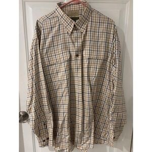 Cabelas‎ Outfitter Series Mens Plaid Long Sleeve Button Up Shirt 2XL 2TG Regular
